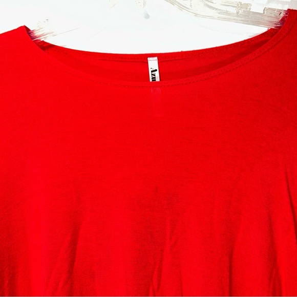 Azules Red Ruffle Sleeve Top Women’s Small - Picture 3 of 5